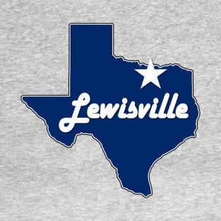 City of Lewisville Texas Lone Star State Map Navy Blue T-Shirt